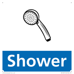 Shower Illustrated Dementia Friendly Sign NHS Style Blue